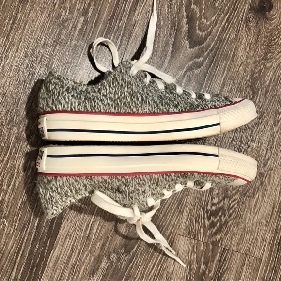 Converse Gray and White Women's Shoes - Picture 7 of 9